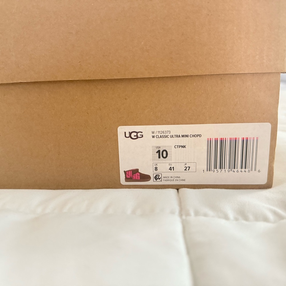 NIB UGG Classic Ultra Mini Chopd Boots - Chestnut Pink - Picture 6 of 8
